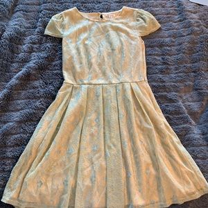Francesca’s Yellow and Blue Lace Dress